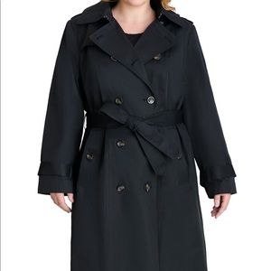 London Fog hooded trench coat 1x